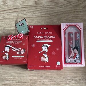 Brand New 🆕Betty Boop Trio Beauty Set. Face Sheet Mask, Eyes Patches, Lip 👄 Trio
